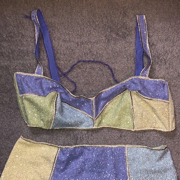 Oséree Shine Coloré High Waisted Color-Block Glitter Bikini - Picture 11 of 16